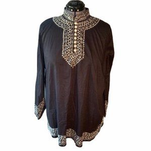 ORIGINAL ANTHONY Tunic Black White Embroidered